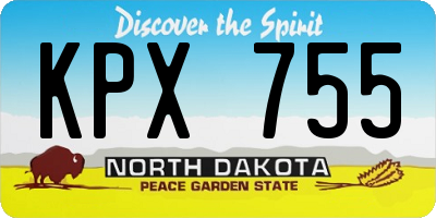 ND license plate KPX755