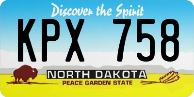 ND license plate KPX758