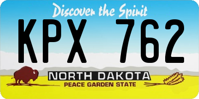 ND license plate KPX762