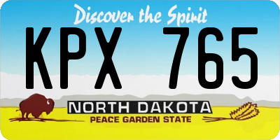 ND license plate KPX765