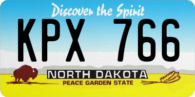 ND license plate KPX766