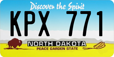 ND license plate KPX771