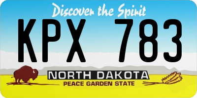 ND license plate KPX783