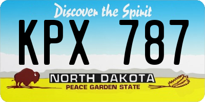 ND license plate KPX787