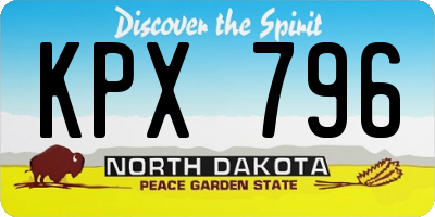 ND license plate KPX796