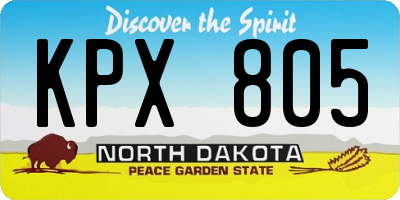 ND license plate KPX805