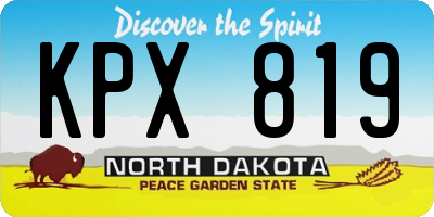 ND license plate KPX819