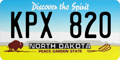 ND license plate KPX820