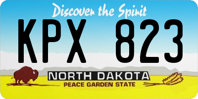 ND license plate KPX823