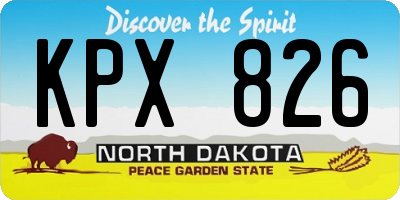 ND license plate KPX826