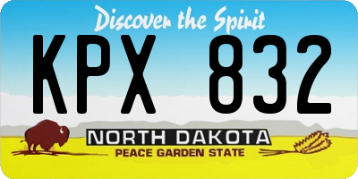 ND license plate KPX832