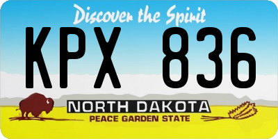 ND license plate KPX836