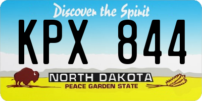 ND license plate KPX844