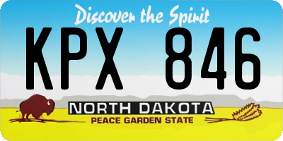 ND license plate KPX846