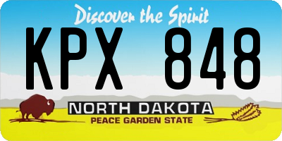 ND license plate KPX848