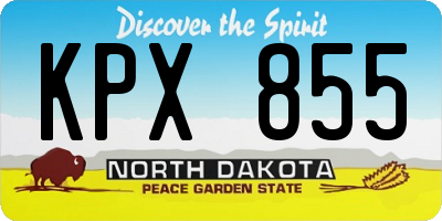 ND license plate KPX855