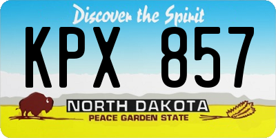ND license plate KPX857