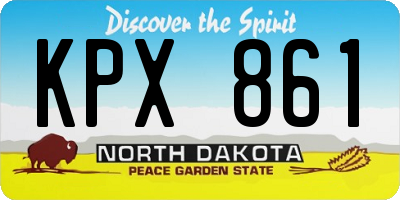 ND license plate KPX861
