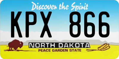 ND license plate KPX866