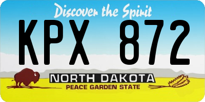 ND license plate KPX872