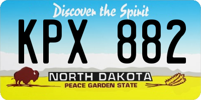 ND license plate KPX882