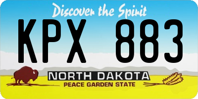 ND license plate KPX883