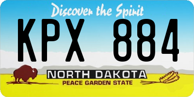 ND license plate KPX884
