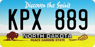 ND license plate KPX889