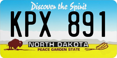 ND license plate KPX891