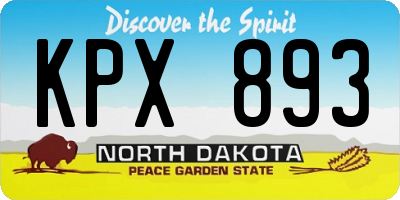 ND license plate KPX893