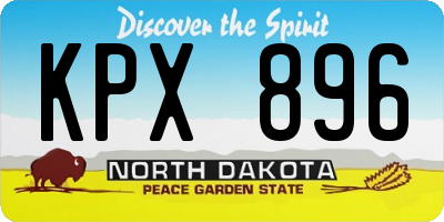 ND license plate KPX896