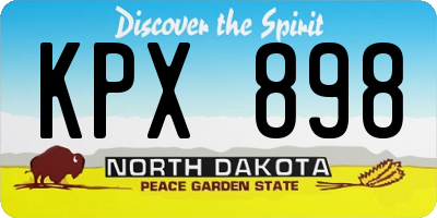 ND license plate KPX898