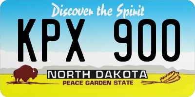 ND license plate KPX900