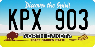 ND license plate KPX903