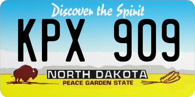 ND license plate KPX909