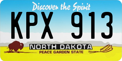 ND license plate KPX913