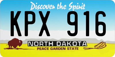 ND license plate KPX916