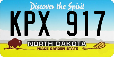 ND license plate KPX917