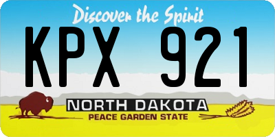 ND license plate KPX921