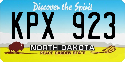 ND license plate KPX923