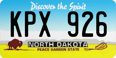 ND license plate KPX926