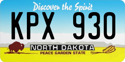 ND license plate KPX930