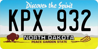 ND license plate KPX932