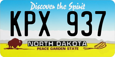 ND license plate KPX937