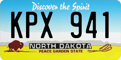 ND license plate KPX941