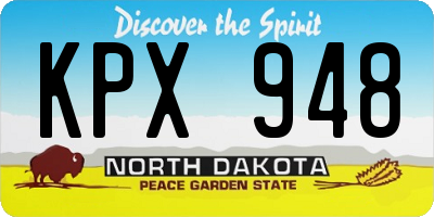 ND license plate KPX948