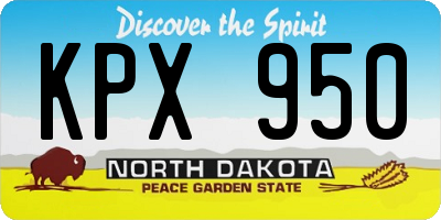ND license plate KPX950