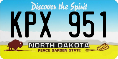 ND license plate KPX951