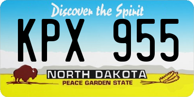 ND license plate KPX955