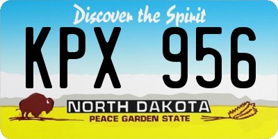 ND license plate KPX956